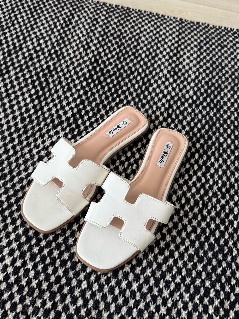SheIn White H Cutout Slide sandals 8.5